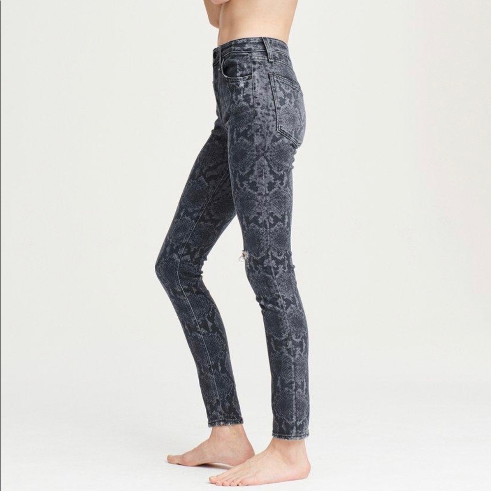 rag & bone snake damaged ankle skinny jeans